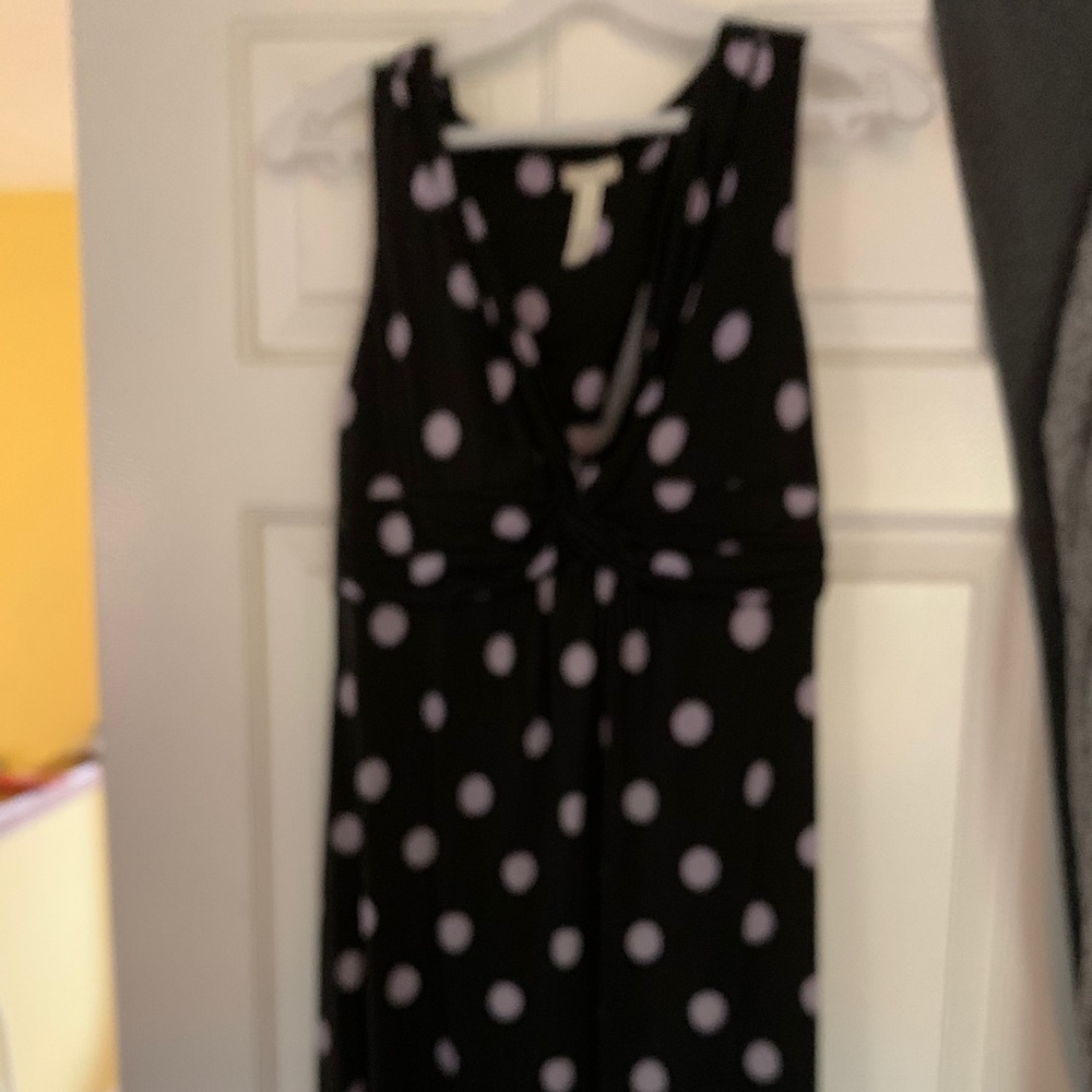 Pink and black polka dot dress